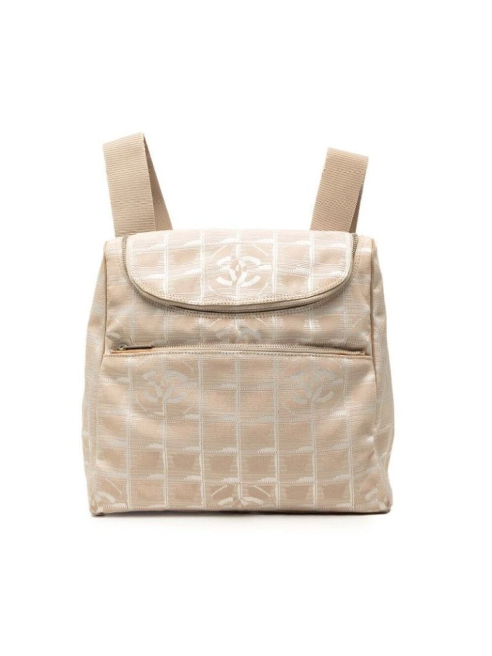 Chanel New Travel Line Backpack Beige Nylon Jacquard